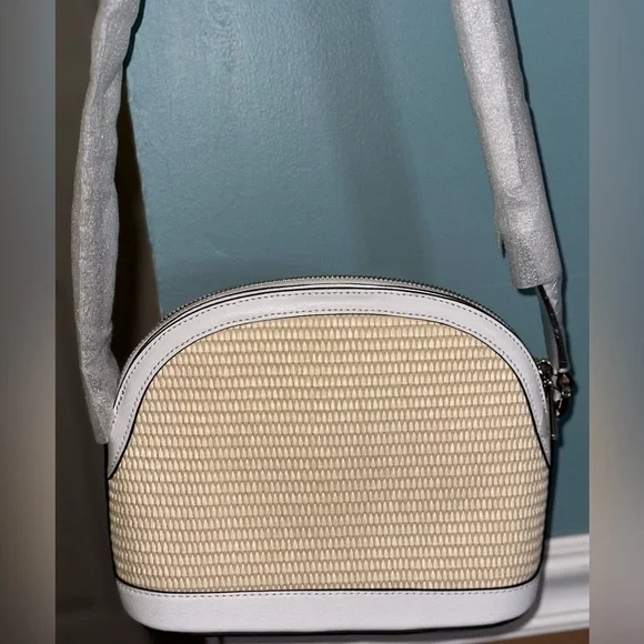 Kate Spade Wicker/White Leather Crossbody - Picture 4 of 8